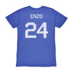 enzo fernández argentina national team 1863fc player vintage tri-blend t-shirt – blue Collection – England Football Jerseys and Shirts