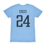 enzo fernández argentina national team 1863fc player vintage tri-blend t-shirt – light blue Collection – England Football Jerseys and Shirts