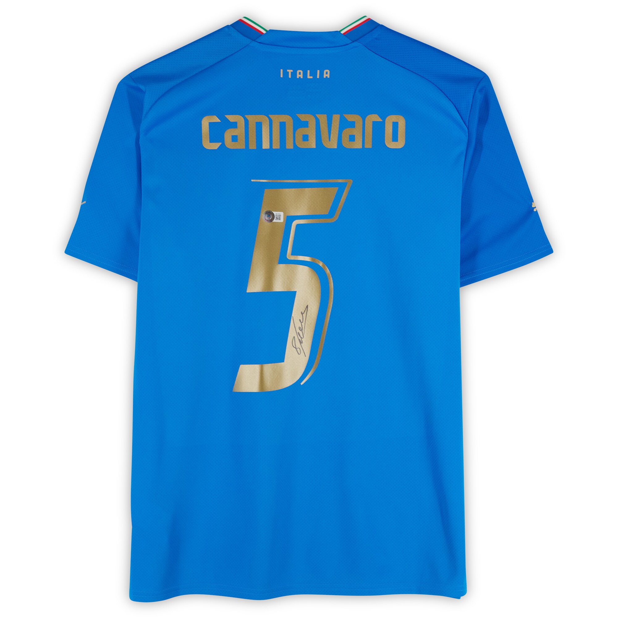 fabio cannavaro italy national team autographed fanatics authentic 2022-23 blue home puma jersey – bas Collection – England Football Jerseys and Shirts