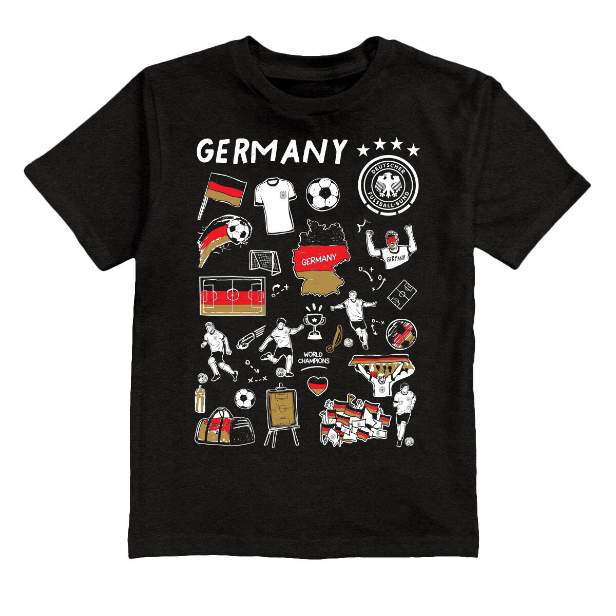 germany national team vive la fete youth impressions artwork t-shirt – black Collection – England Football Jerseys and Shirts