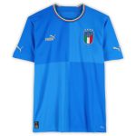 gianfranco zola italy national team autographed fanatics authentic 2022-23 blue home puma jersey – bas Collection – England Football Jerseys and Shirts
