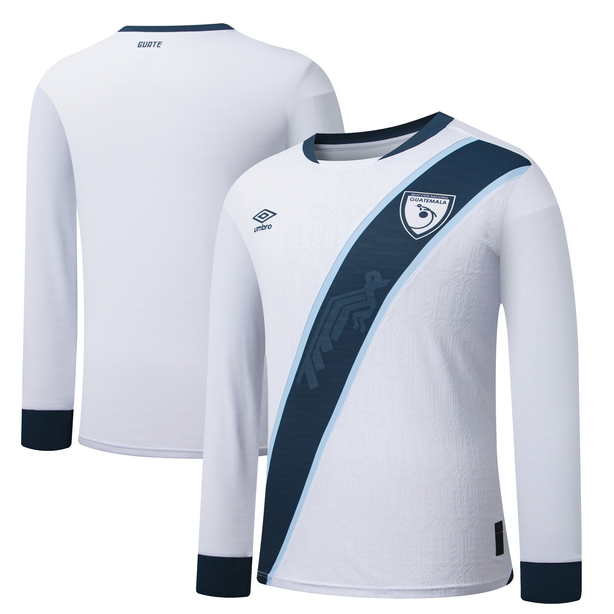 guatemala national team umbro 2025 home replica long sleeve jersey – white Collection – England Football Jerseys and Shirts