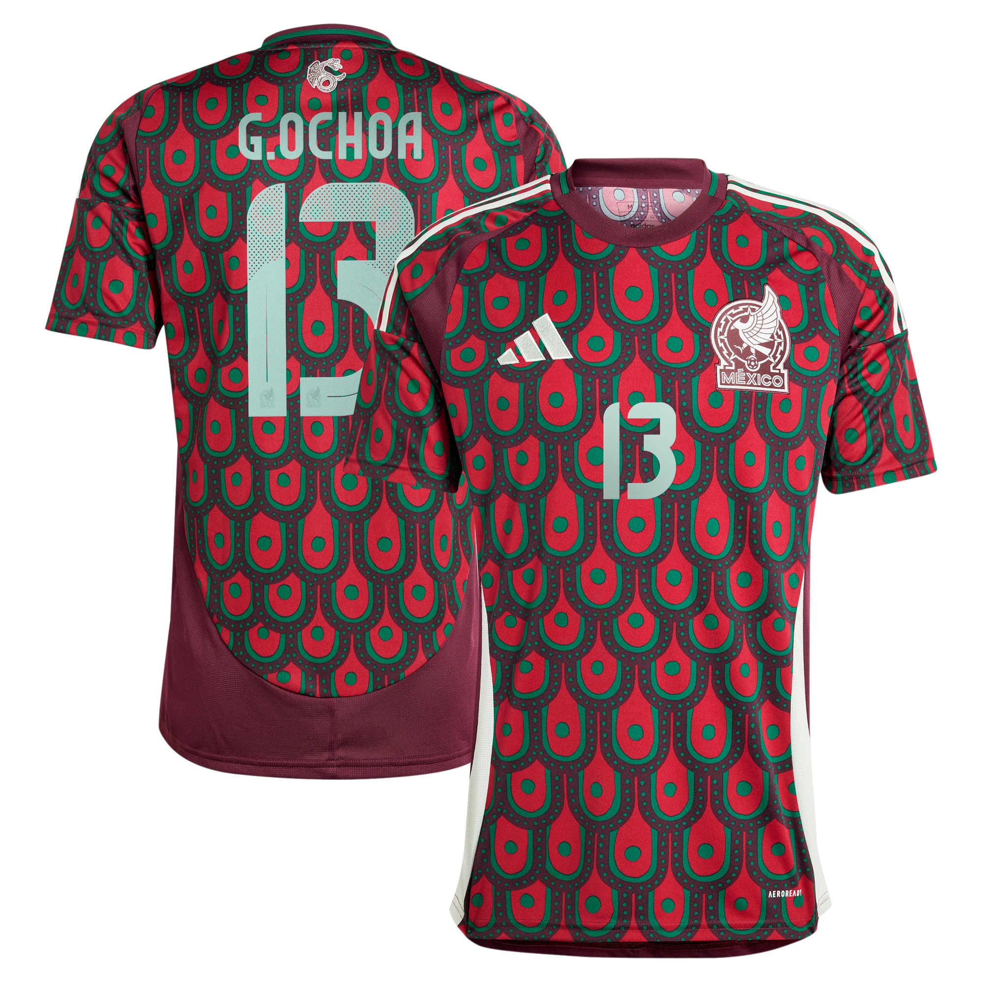 guillermo ochoa mexico national team adidas 2024 home replica player jersey – burgundy Collection – England Football Jerseys and Shirts
