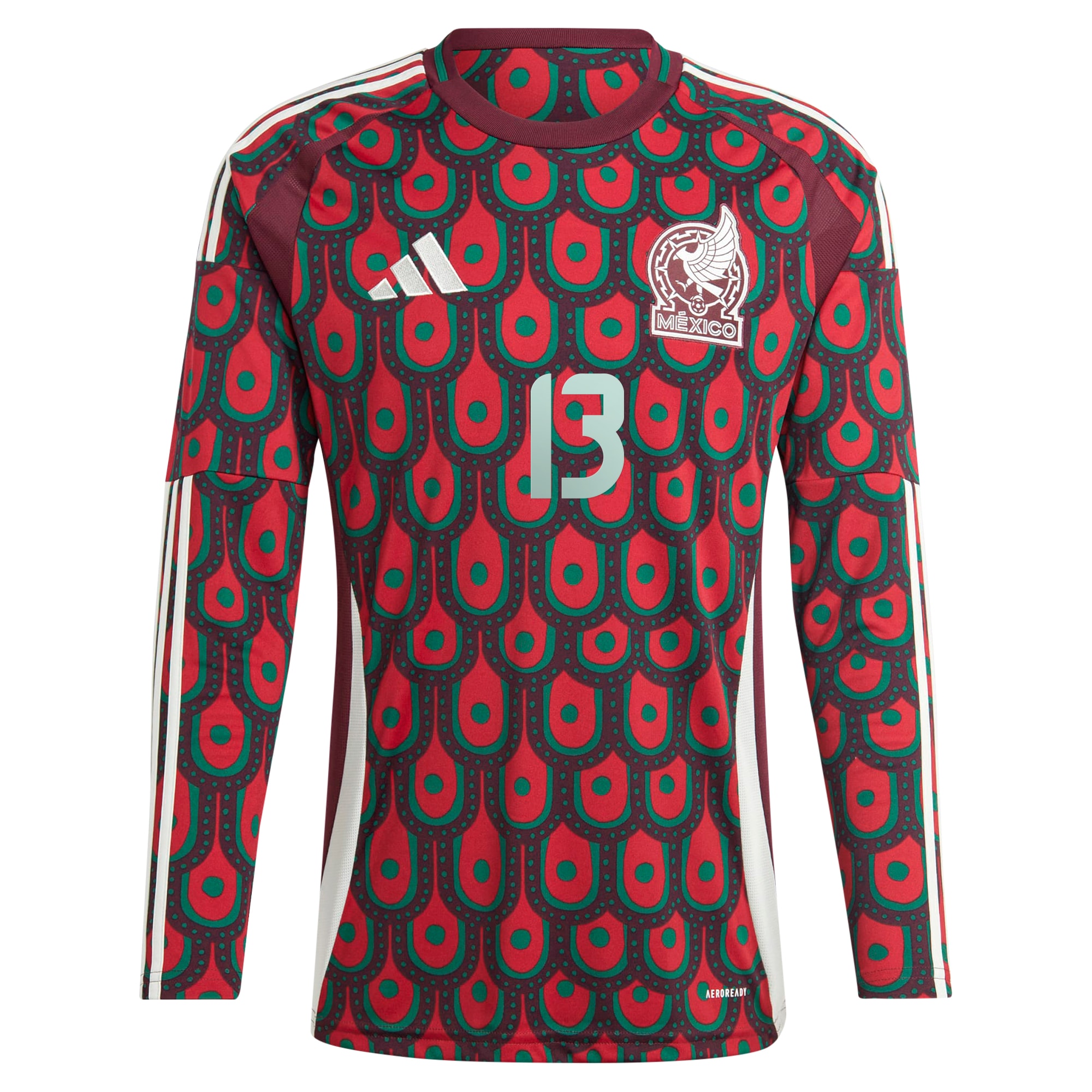 guillermo ochoa mexico national team adidas 2024 home replica player long sleeve jersey – burgundy Collection – England Football Jerseys and Shirts