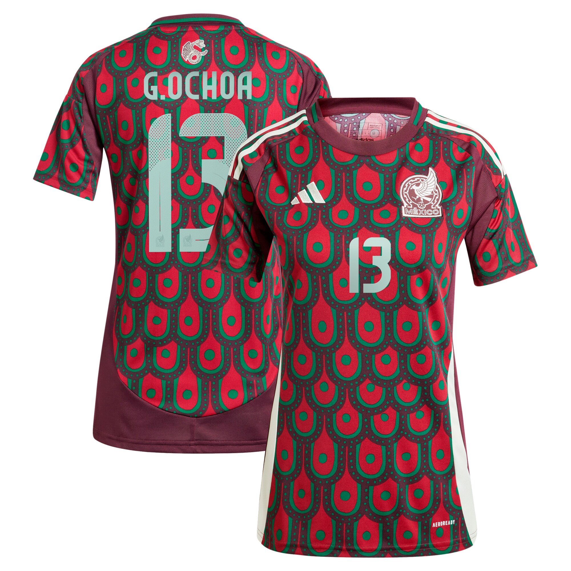 guillermo ochoa mexico national team adidas women8217s 2024 home replica player jersey – burgundy Collection – England Football Jerseys and Shirts