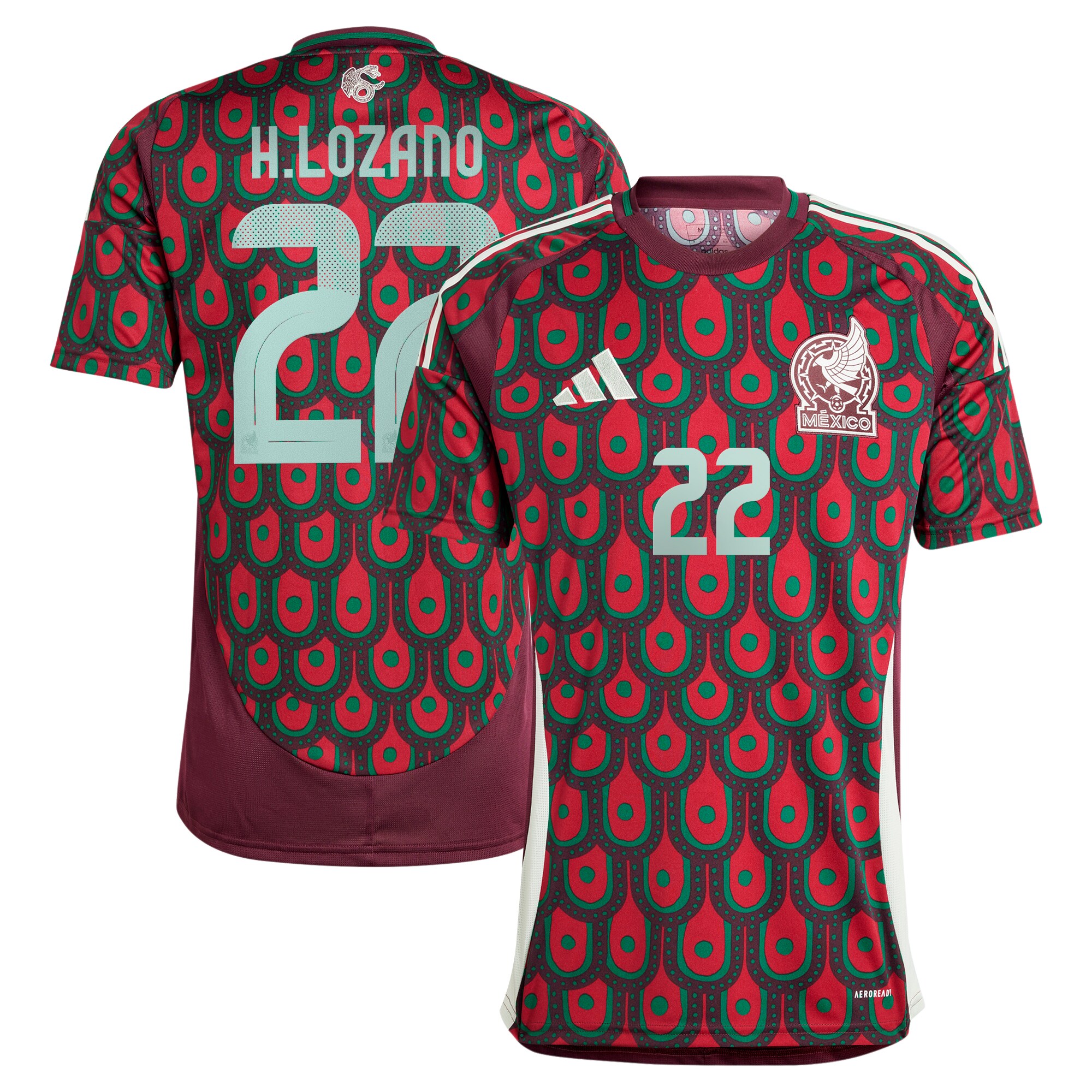 hirving lozano mexico national team adidas 2024 home replica player jersey – burgundy Collection – England Football Jerseys and Shirts