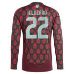 hirving lozano mexico national team adidas 2024 home replica player long sleeve jersey – burgundy Collection – England Football Jerseys and Shirts