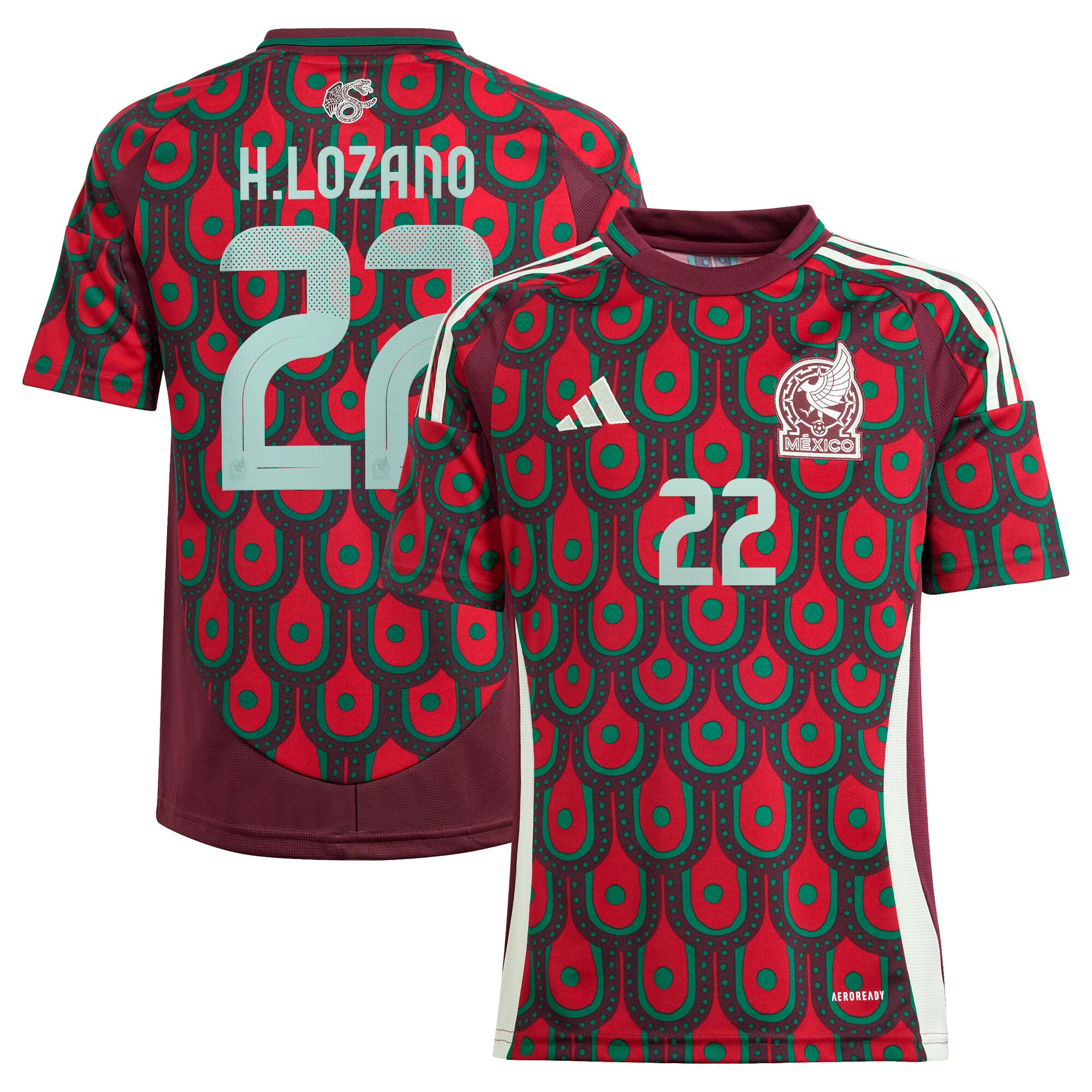 hirving lozano mexico national team adidas youth 2024 home replica player jersey – green Collection – England Football Jerseys and Shirts