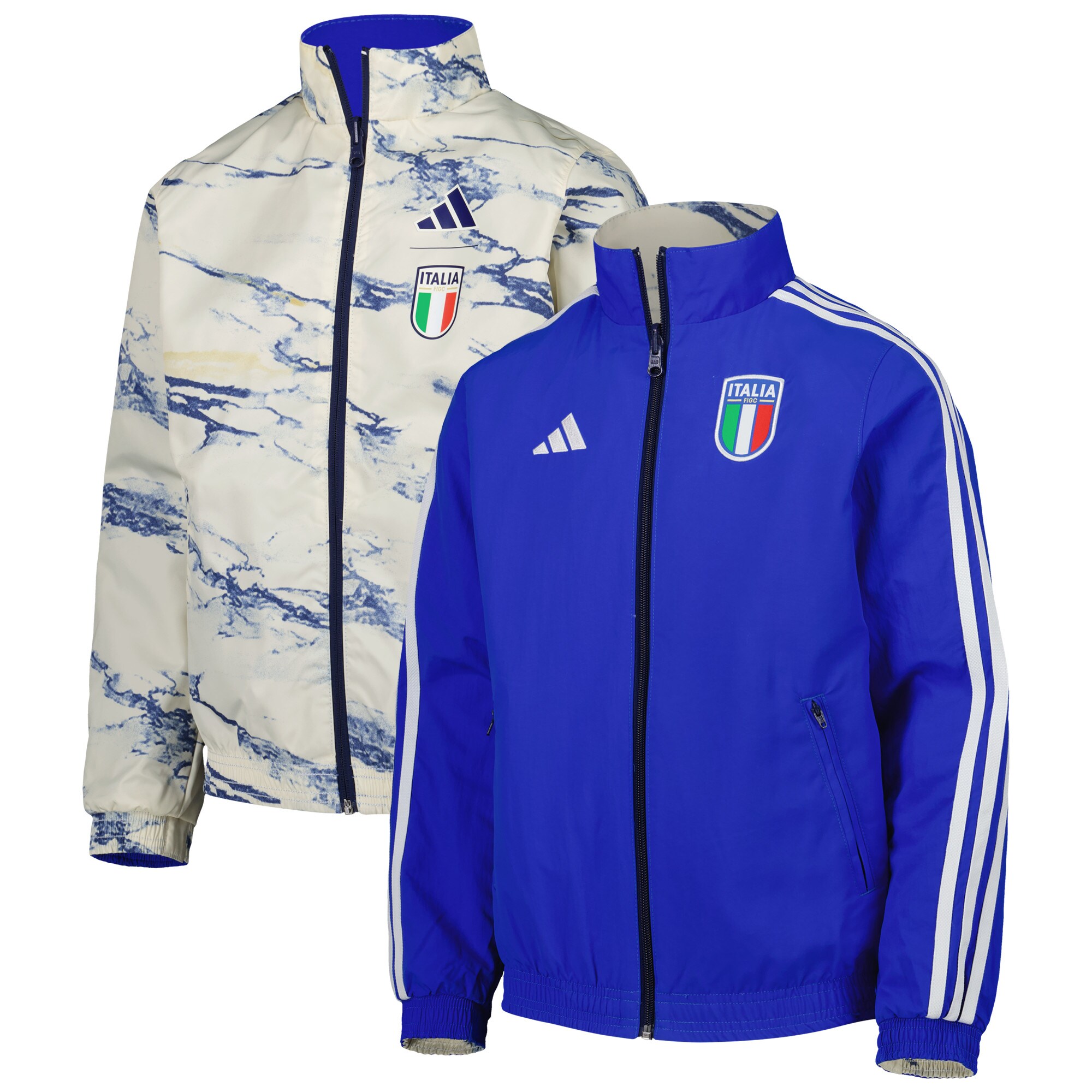 italy national team adidas youth team anthem reversible full-zip jacket – blue Collection – England Football Jerseys and Shirts