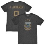 julián Álvarez argentina national team 1863fc player retro tri-blend t-shirt – heather black Collection – England Football Jerseys and Shirts