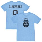 julián Álvarez argentina national team 1863fc player retro tri-blend t-shirt – light blue Collection – England Football Jerseys and Shirts