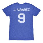 julián Álvarez argentina national team 1863fc retro name amp number tri-blend t-shirt – blue Collection – England Football Jerseys and Shirts