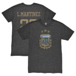 lautaro martinez argentina national team 1863fc retro player tri-blend t-shirt – black Collection – England Football Jerseys and Shirts