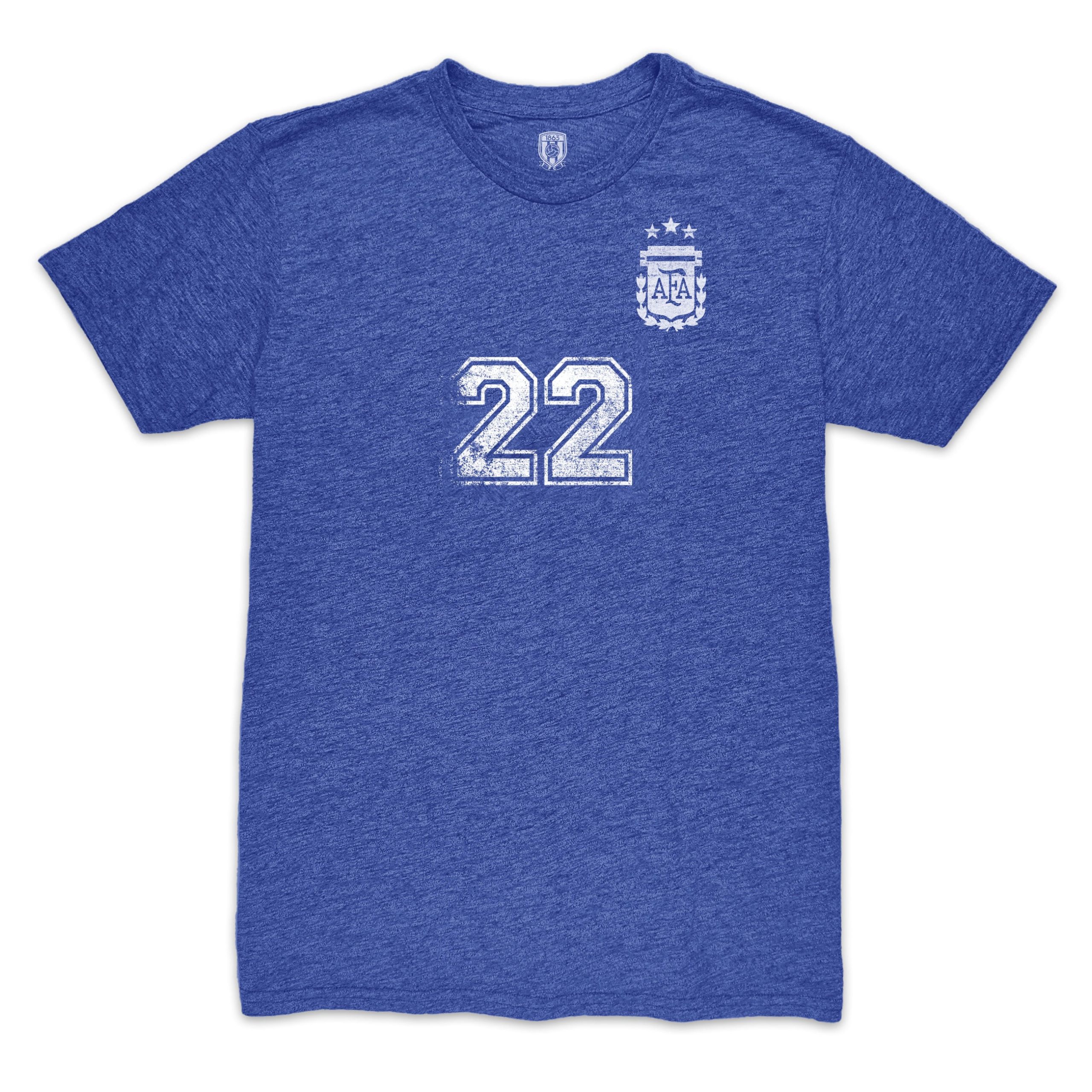 lautaro martinez argentina national team 1863fc retro player tri-blend t-shirt – blue Collection – England Football Jerseys and Shirts