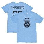 lautaro martinez argentina national team 1863fc retro player tri-blend t-shirt – light blue Collection – England Football Jerseys and Shirts