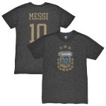 lionel messi argentina national team 1863fc player retro tri-blend t-shirt – heather black Collection – England Football Jerseys and Shirts