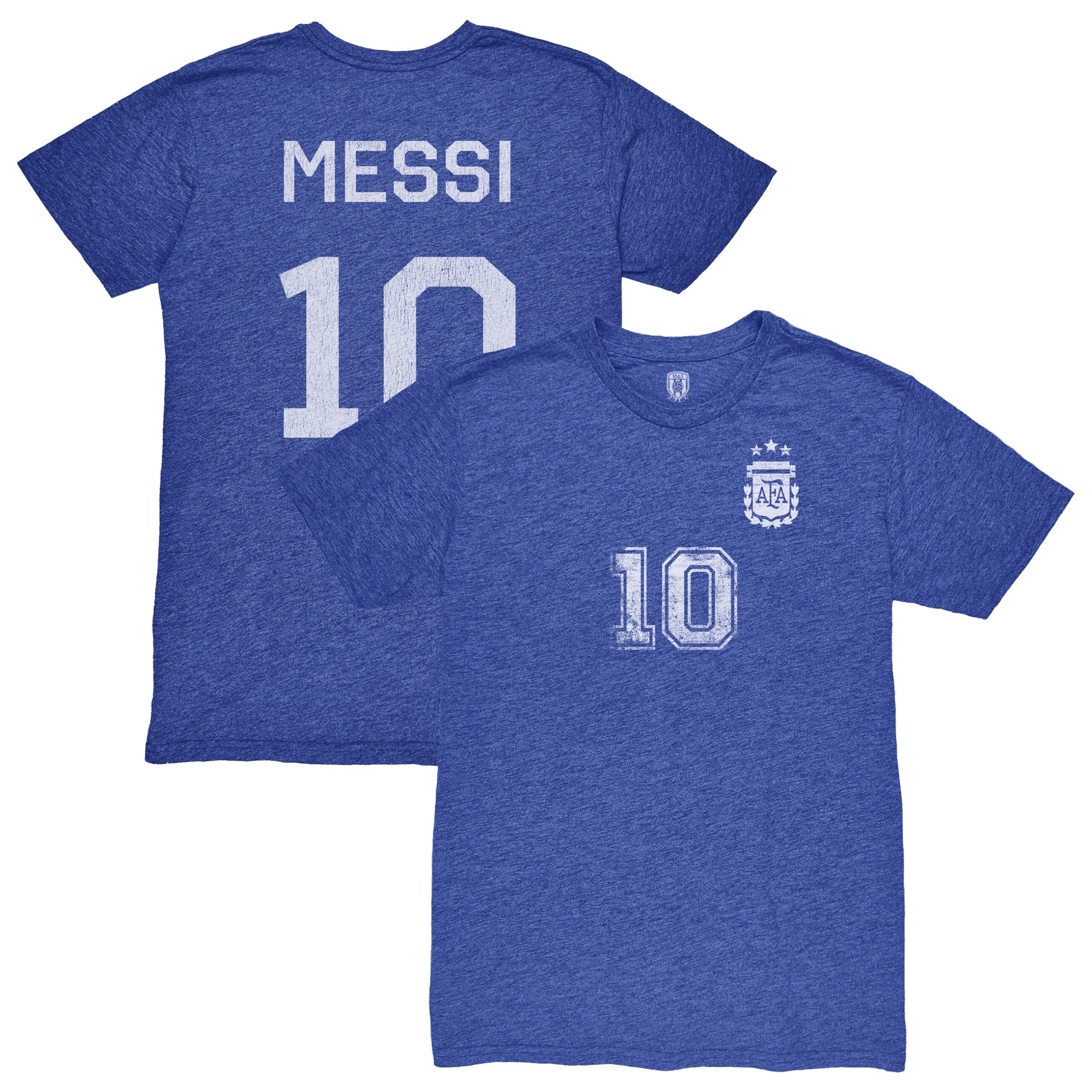 lionel messi argentina national team 1863fc retro name amp number tri-blend t-shirt – blue Collection – England Football Jerseys and Shirts