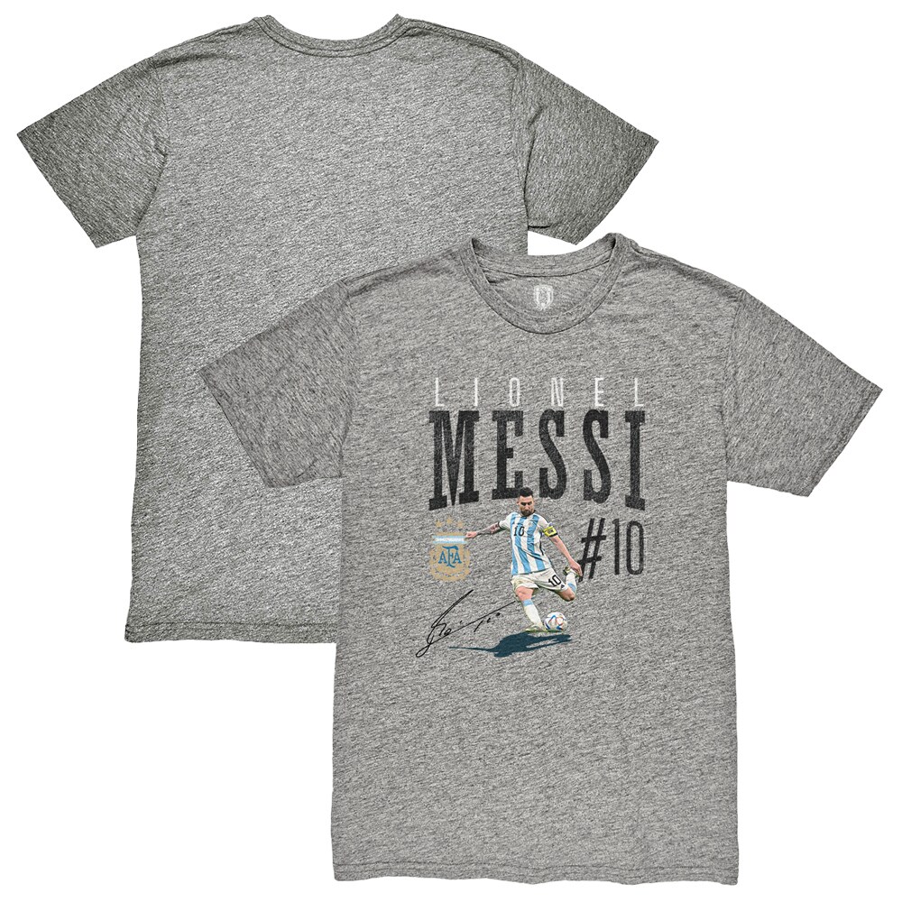 lionel messi argentina national team 1863fc snapshot tri-blend t-shirt – heather gray Collection – England Football Jerseys and Shirts