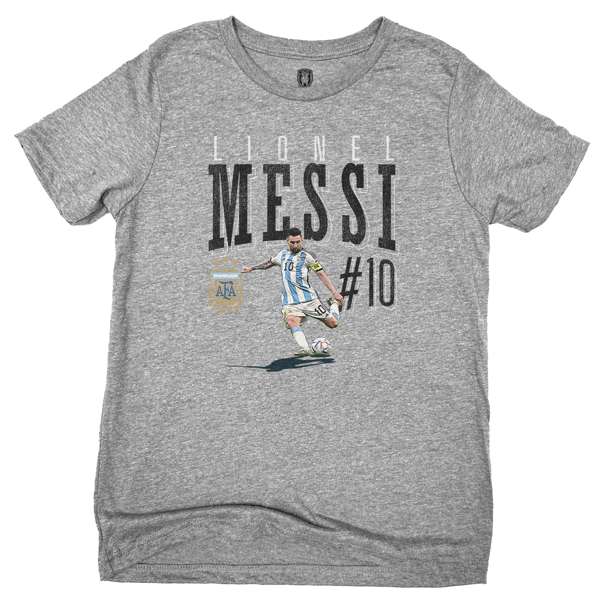 lionel messi argentina national team 1863fc youth snapshot t-shirt – heather gray Collection – England Football Jerseys and Shirts