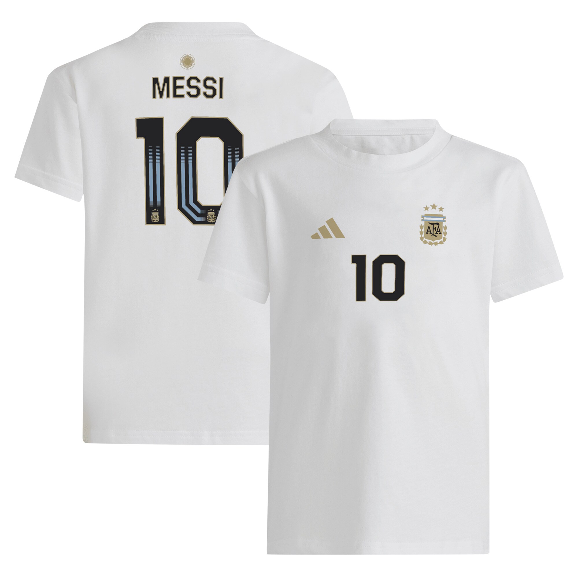 lionel messi argentina national team adidas youth name amp number t-shirt – white Collection – England Football Jerseys and Shirts