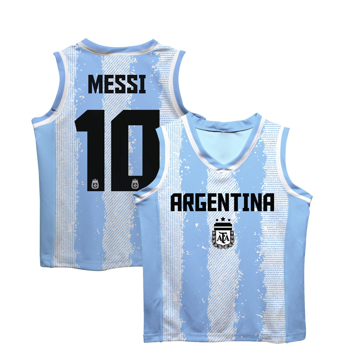 lionel messi argentina national team vive la fete youth painted stripes basketball jersey – light blue Collection – England Football Jerseys and Shirts
