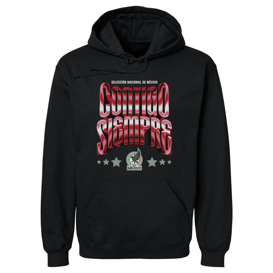 mexico national team 500 level contigo siempre vintage pullover hoodie – black Collection – England Football Jerseys and Shirts