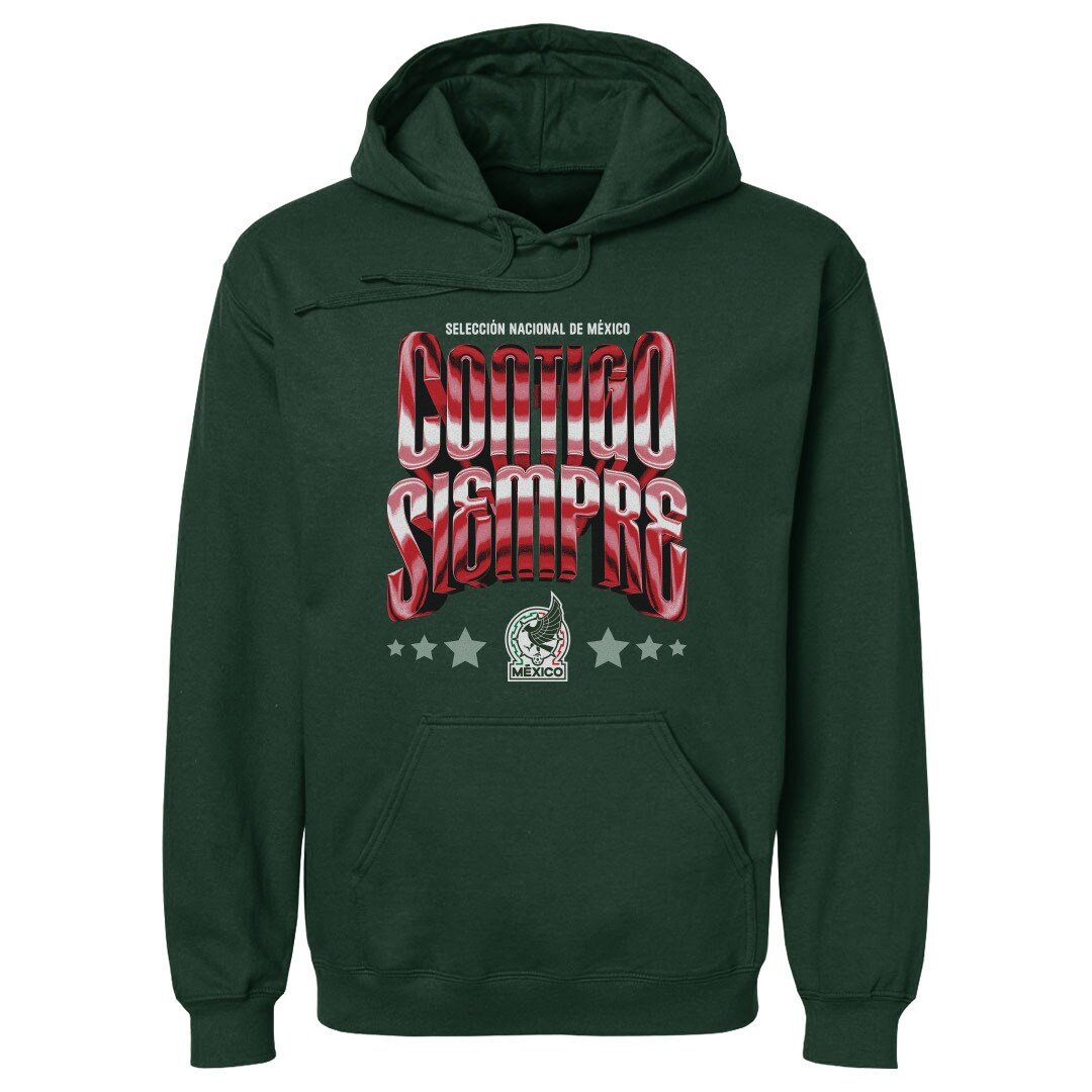 mexico national team 500 level contigo siempre vintage pullover hoodie – forest green Collection – England Football Jerseys and Shirts
