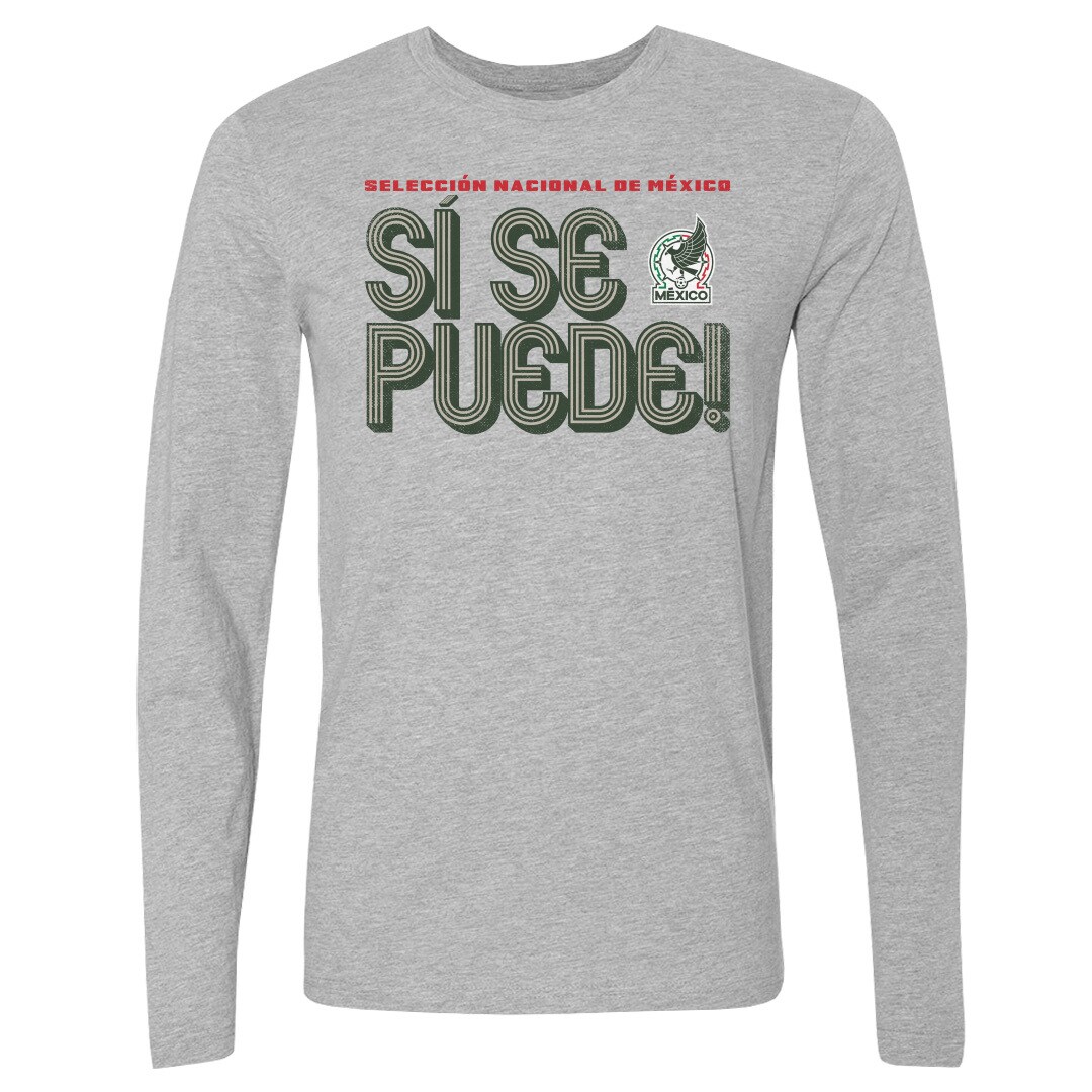 mexico national team 500 level si se puede inline bold long sleeve t-shirt – heather gray Collection – England Football Jerseys and Shirts