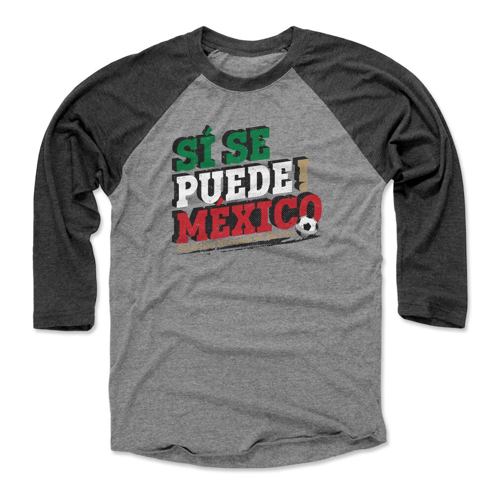 mexico national team 500 level si se puede raglan 34-sleeve baseball t-shirt – blackheather gray Collection – England Football Jerseys and Shirts
