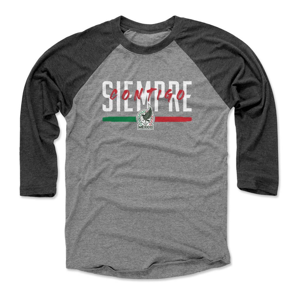mexico national team 500 level siempre contigo 34-sleeve tri-blend baseball t-shirt – blackheather gray Collection – England Football Jerseys and Shirts