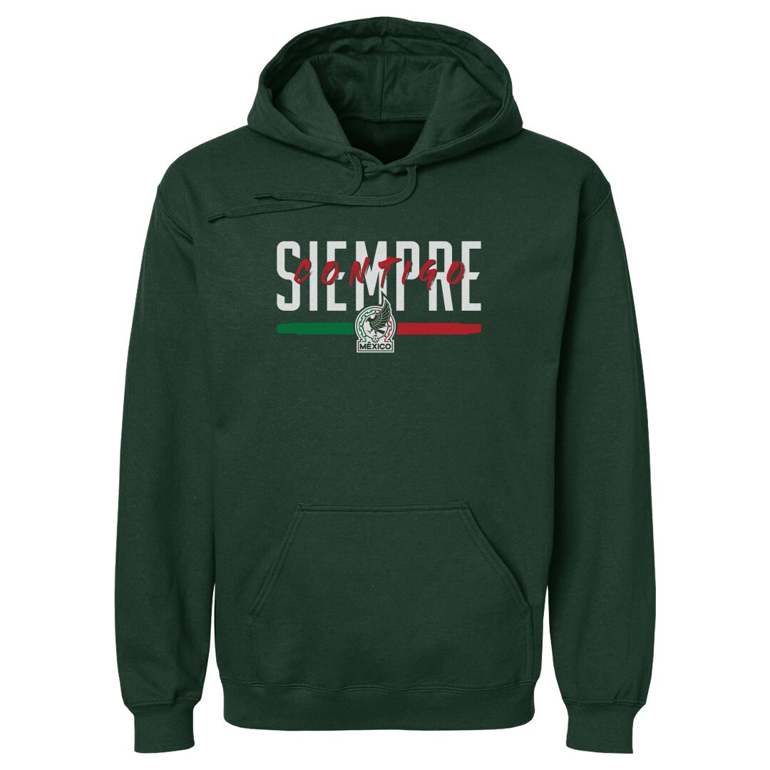 mexico national team 500 level siempre contigo pullover hoodie – dark green Collection – England Football Jerseys and Shirts