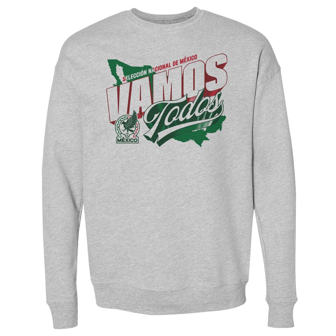 mexico national team 500 level vamos todos country crewneck sweatshirt – heather gray Collection – England Football Jerseys and Shirts