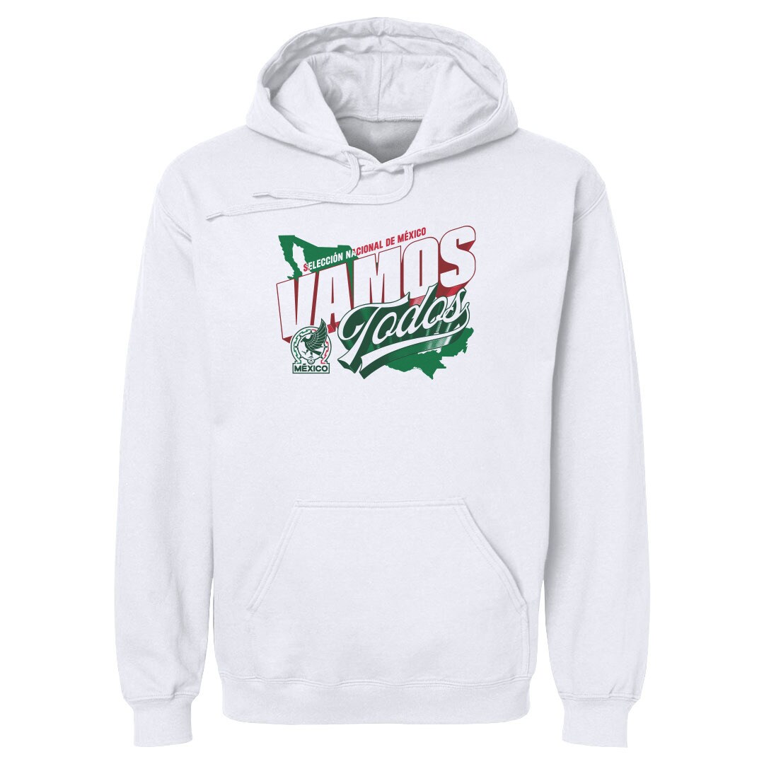 mexico national team 500 level vamos todos country pullover hoodie – white Collection – England Football Jerseys and Shirts
