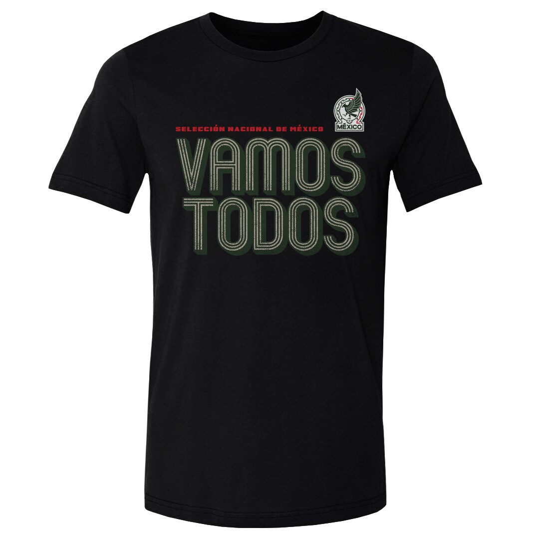 mexico national team 500 level vamos todos inline bold cotton t-shirt – black Collection – England Football Jerseys and Shirts
