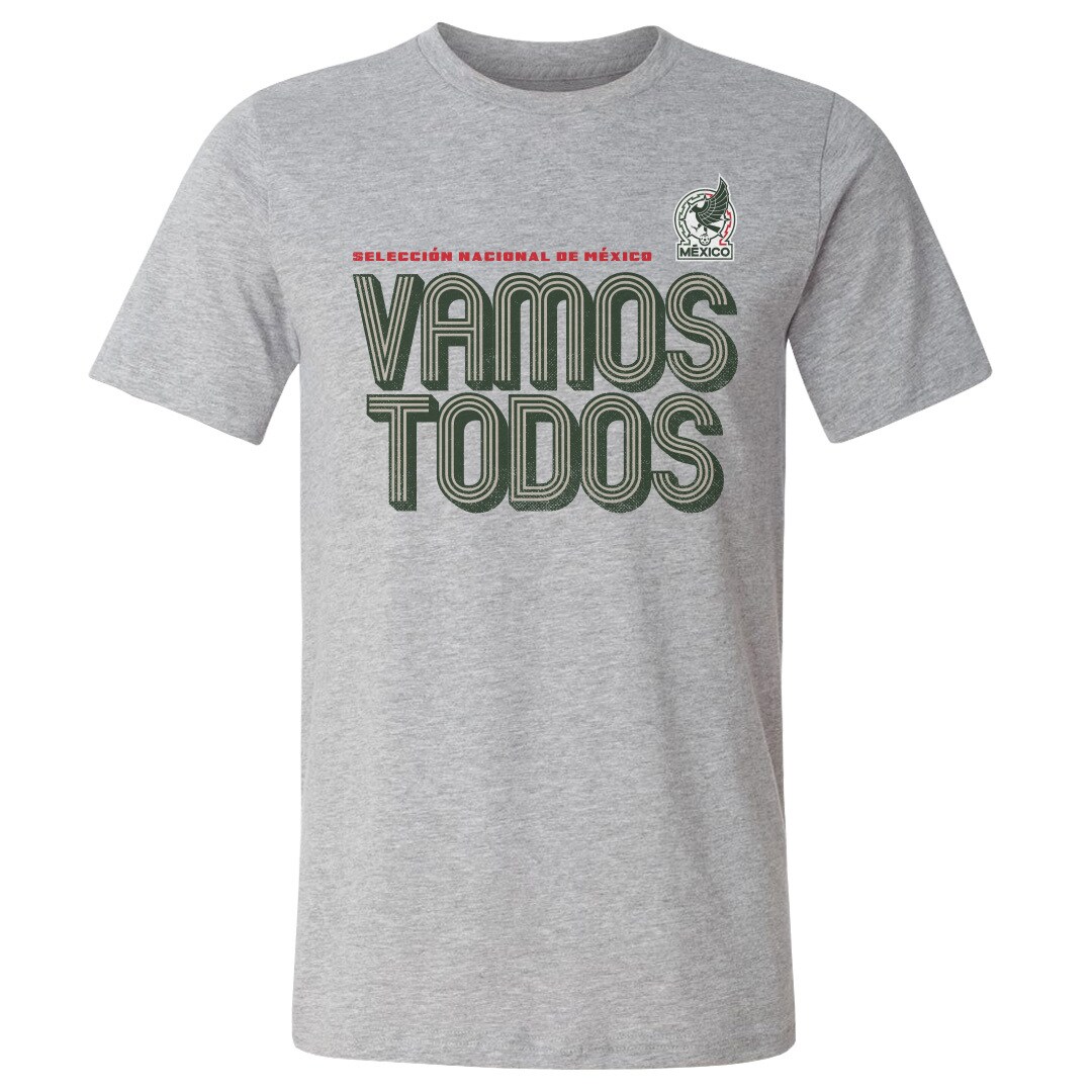 mexico national team 500 level vamos todos inline bold cotton t-shirt – heather gray Collection – England Football Jerseys and Shirts