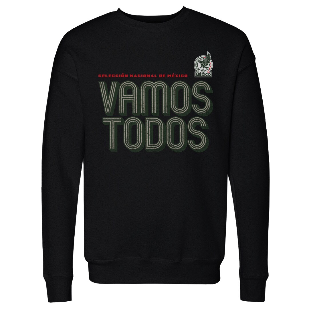 mexico national team 500 level vamos todos inline bold crewneck sweatshirt – black Collection – England Football Jerseys and Shirts