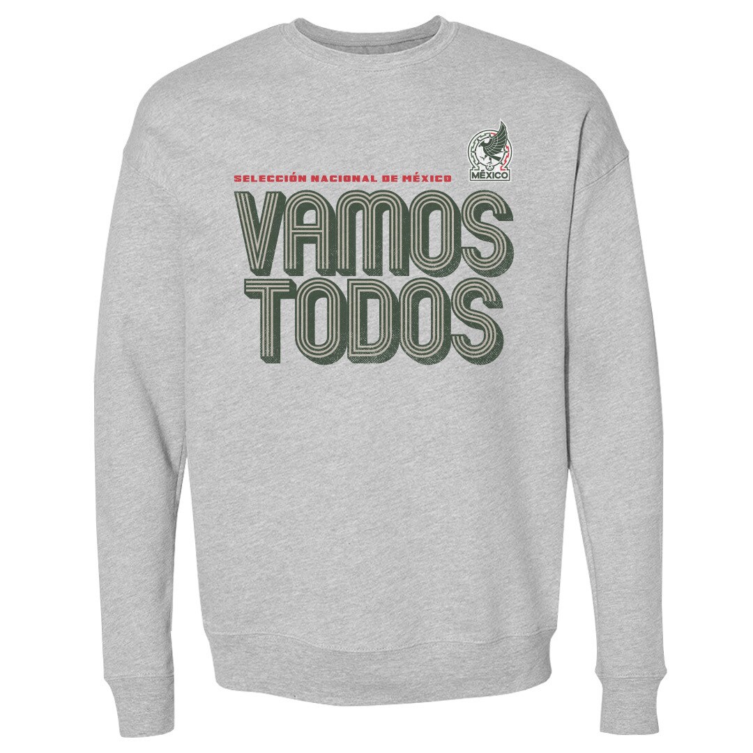 mexico national team 500 level vamos todos inline bold crewneck sweatshirt – heather gray Collection – England Football Jerseys and Shirts