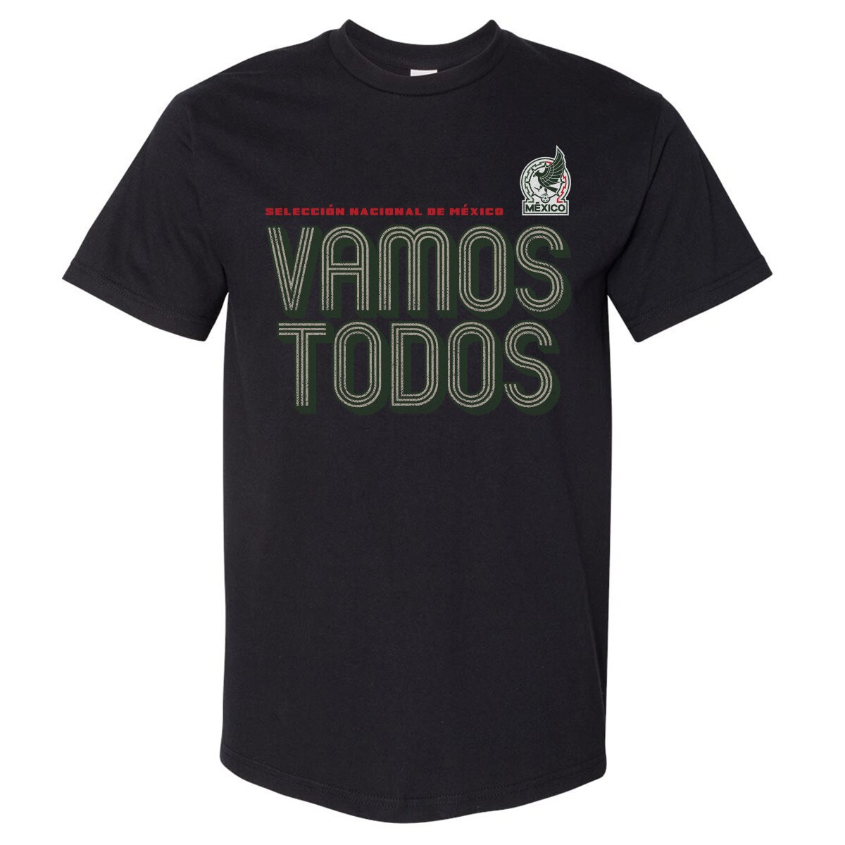 mexico national team 500 level vamos todos inline bold heavyweight t-shirt – black Collection – England Football Jerseys and Shirts