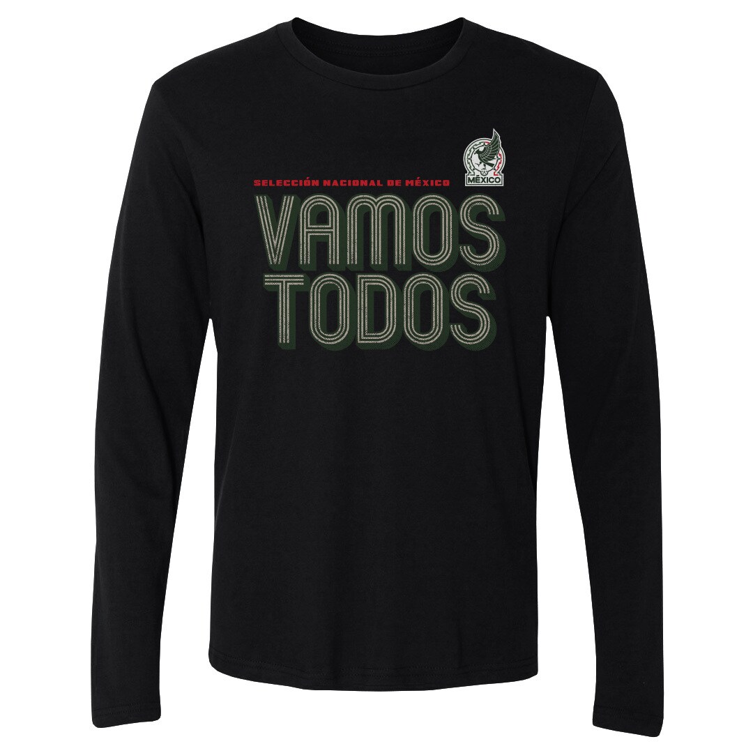 mexico national team 500 level vamos todos inline bold long sleeve t-shirt – black Collection – England Football Jerseys and Shirts