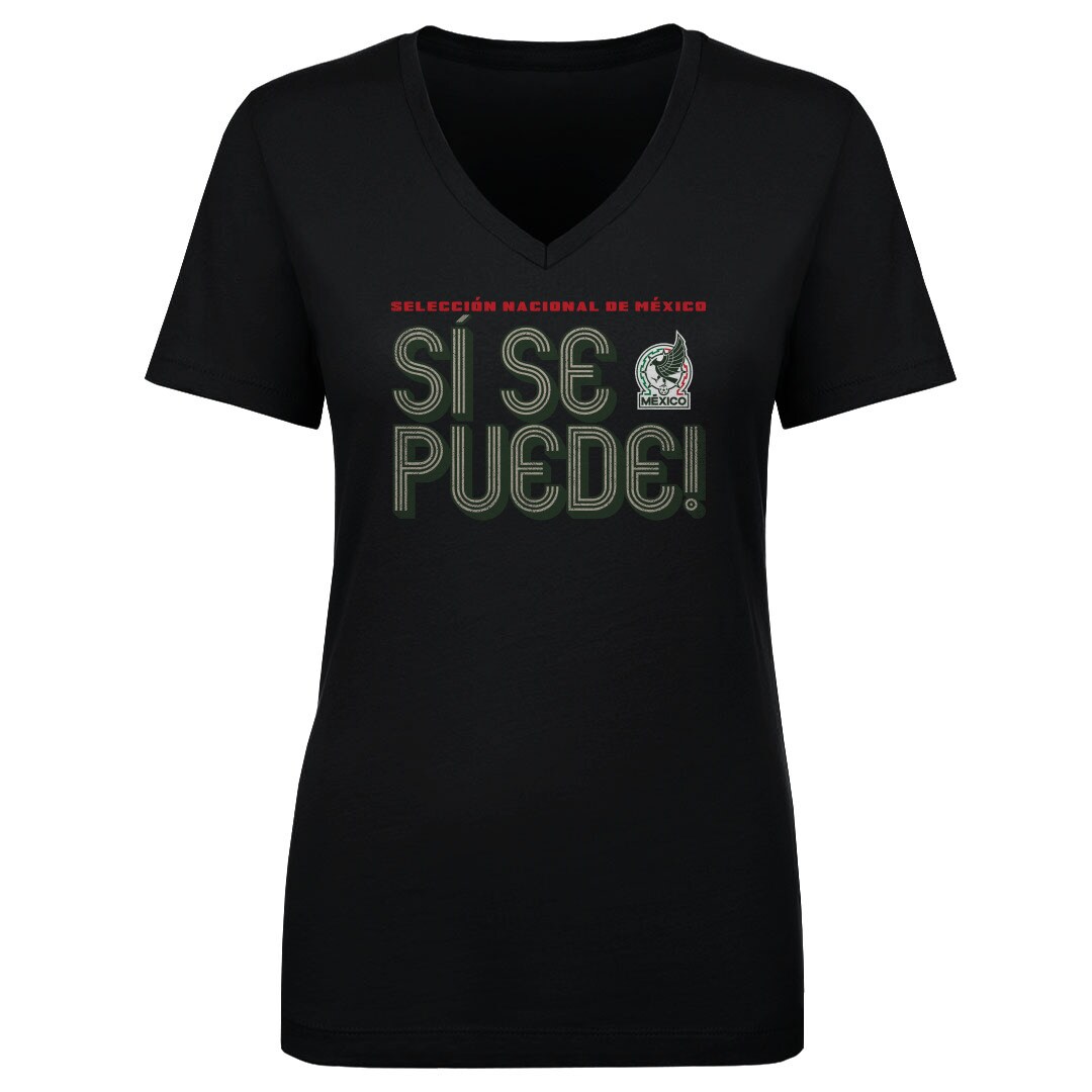 mexico national team 500 level women8217s si se puede inline bold v-neck t-shirt – black Collection – England Football Jerseys and Shirts