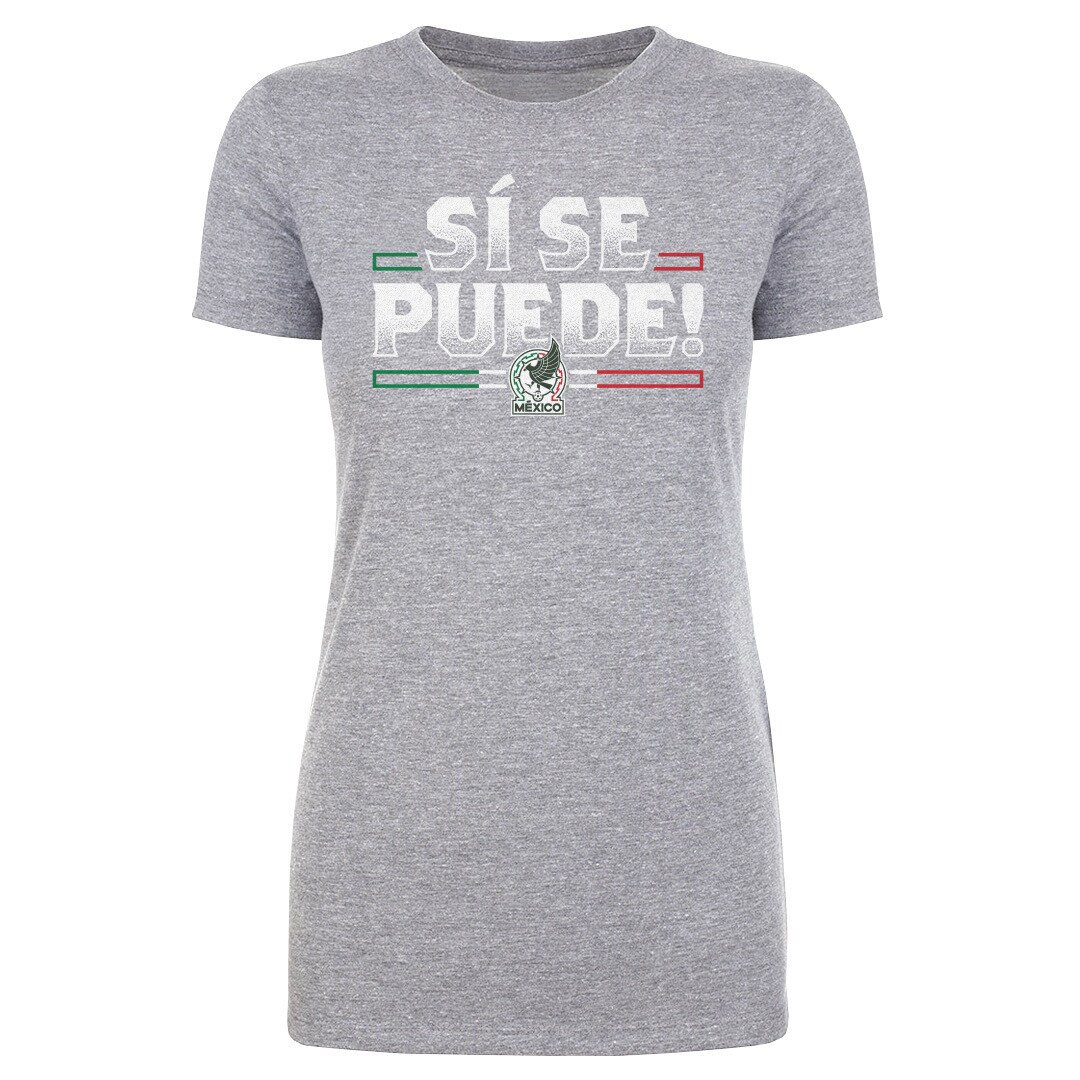 mexico national team 500 level women8217s si se puede t-shirt – heather gray Collection – England Football Jerseys and Shirts