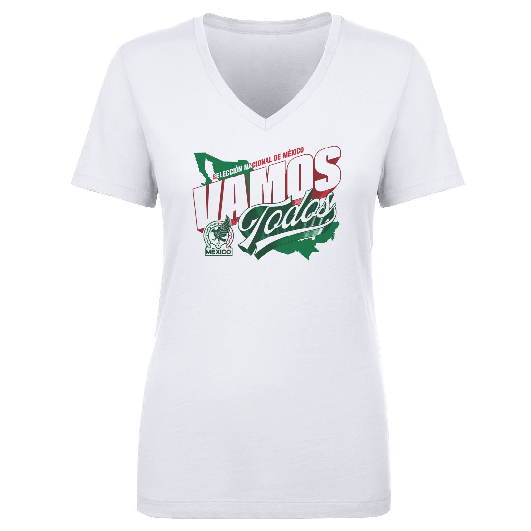 mexico national team 500 level women8217s vamos todos country v-neck t-shirt – white Collection – England Football Jerseys and Shirts