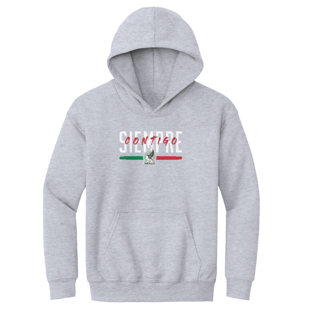 mexico national team 500 level youth siempre contigo pullover hoodie – gray Collection – England Football Jerseys and Shirts