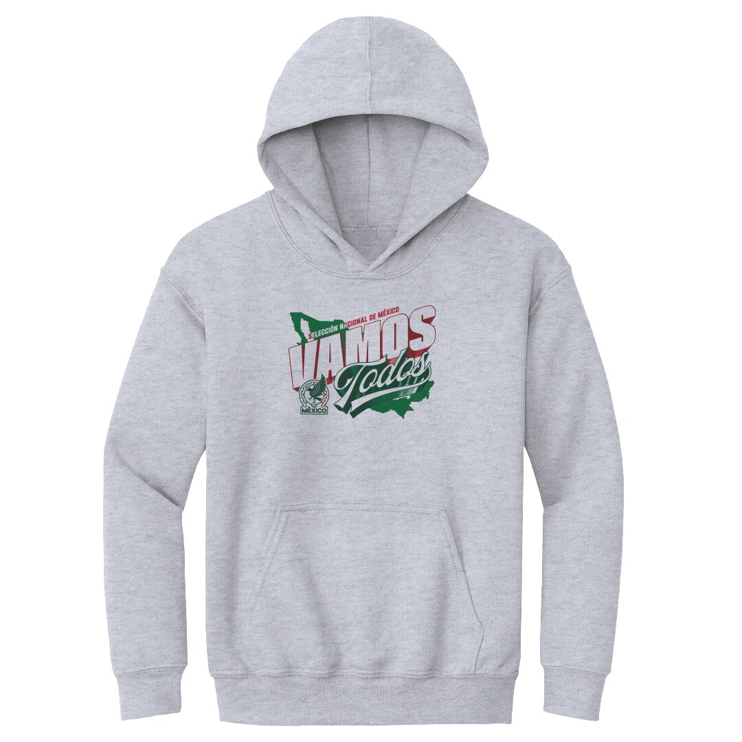 mexico national team 500 level youth vamos todos country pullover hoodie – gray Collection – England Football Jerseys and Shirts