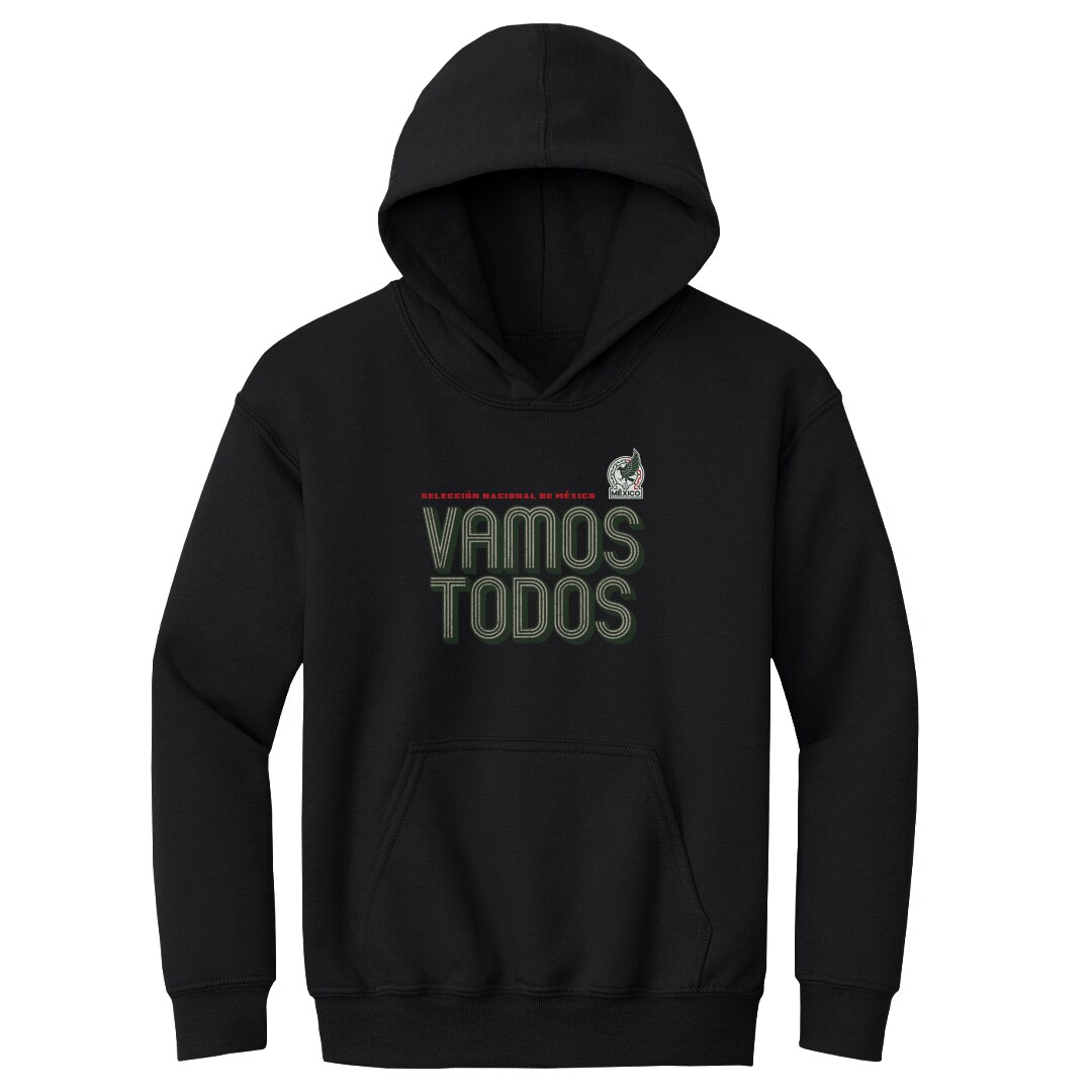 mexico national team 500 level youth vamos todos inline bold pullover hoodie – black Collection – England Football Jerseys and Shirts
