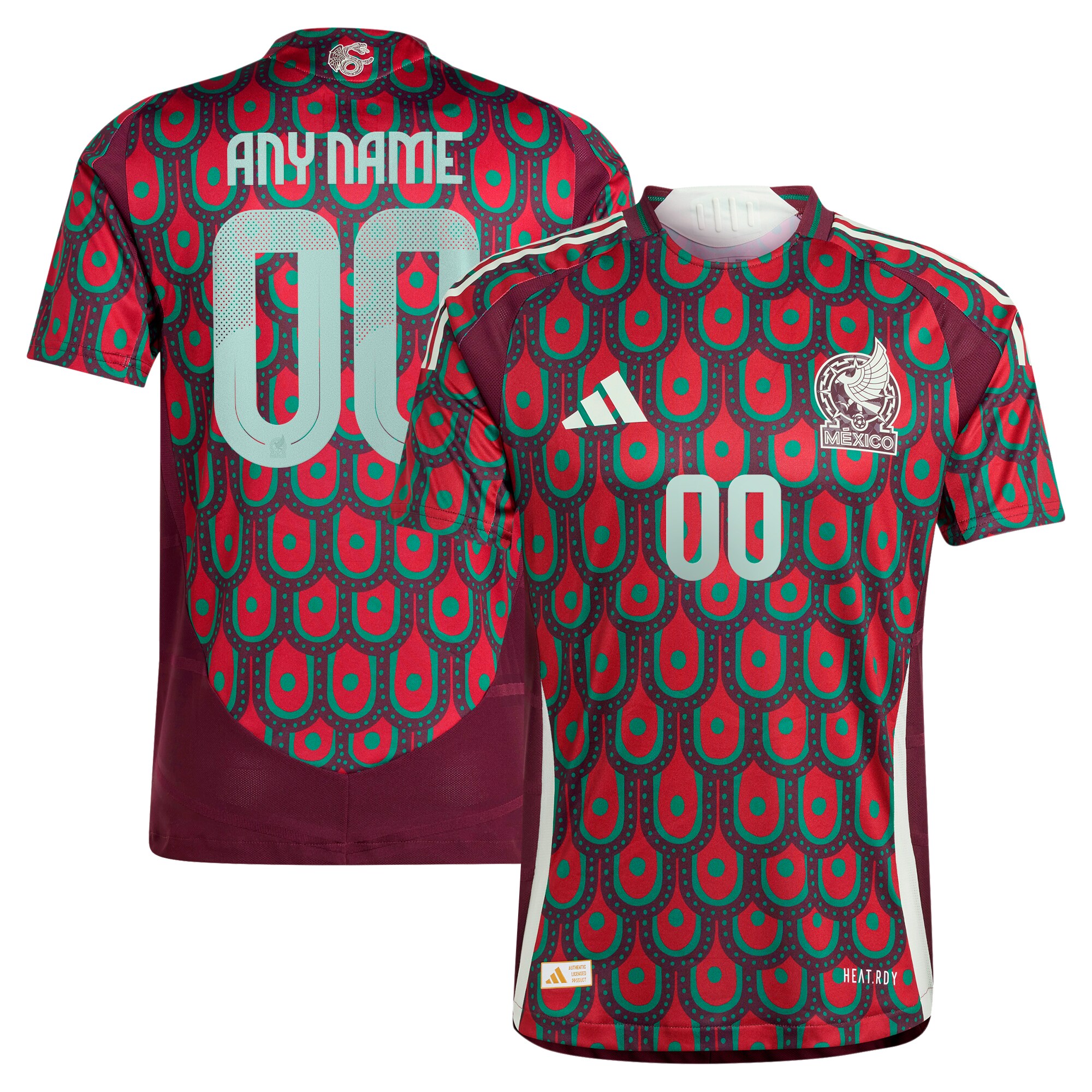 mexico national team adidas 2024 home authentic custom jersey – burgundy Collection – England Football Jerseys and Shirts