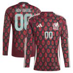 mexico national team adidas 2024 home replica custom long sleeve jersey – burgundy Collection – England Football Jerseys and Shirts