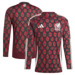 mexico national team adidas 2024 home replica long sleeve jersey – burgundy Collection – England Football Jerseys and Shirts