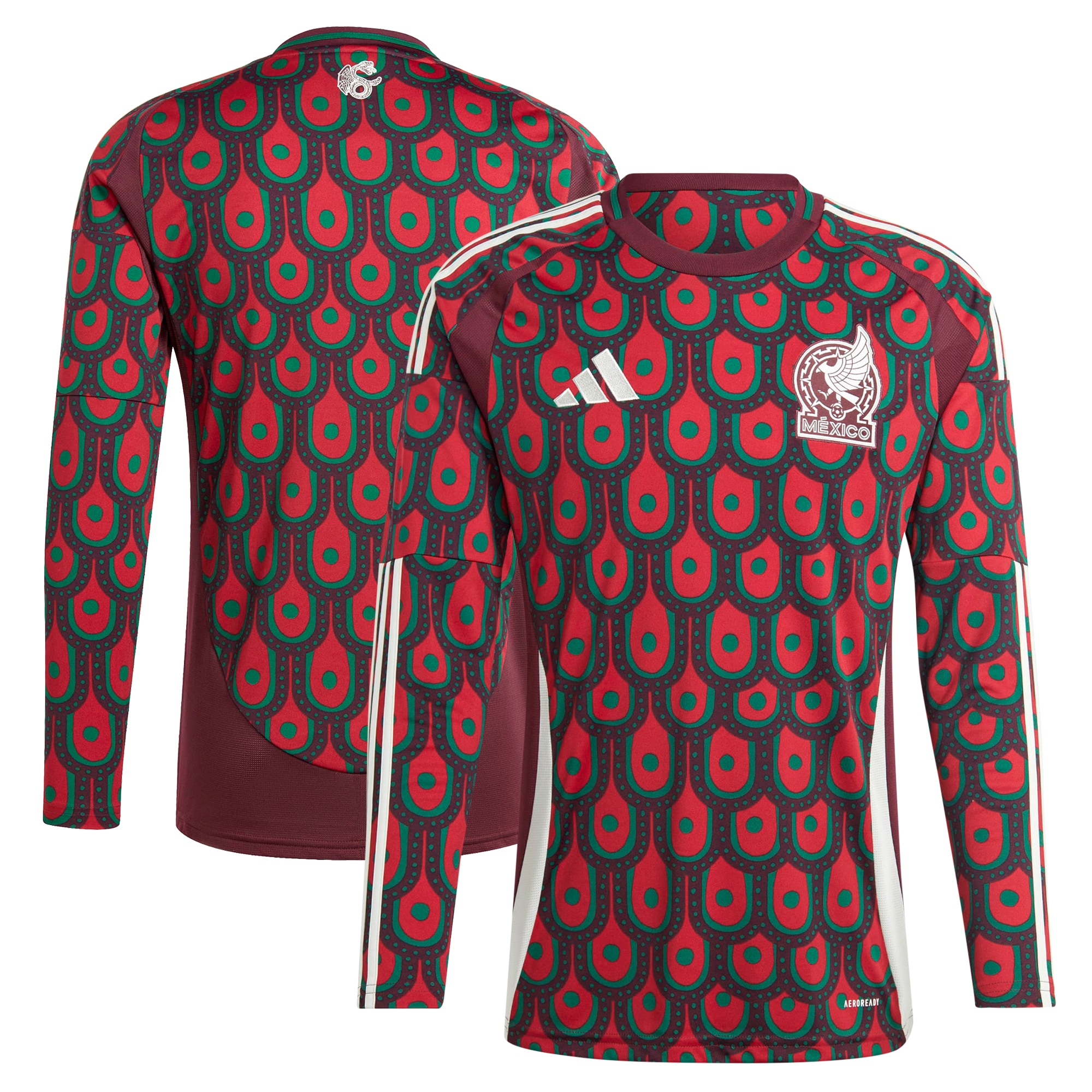 mexico national team adidas 2024 home replica long sleeve jersey – burgundy Collection – England Football Jerseys and Shirts