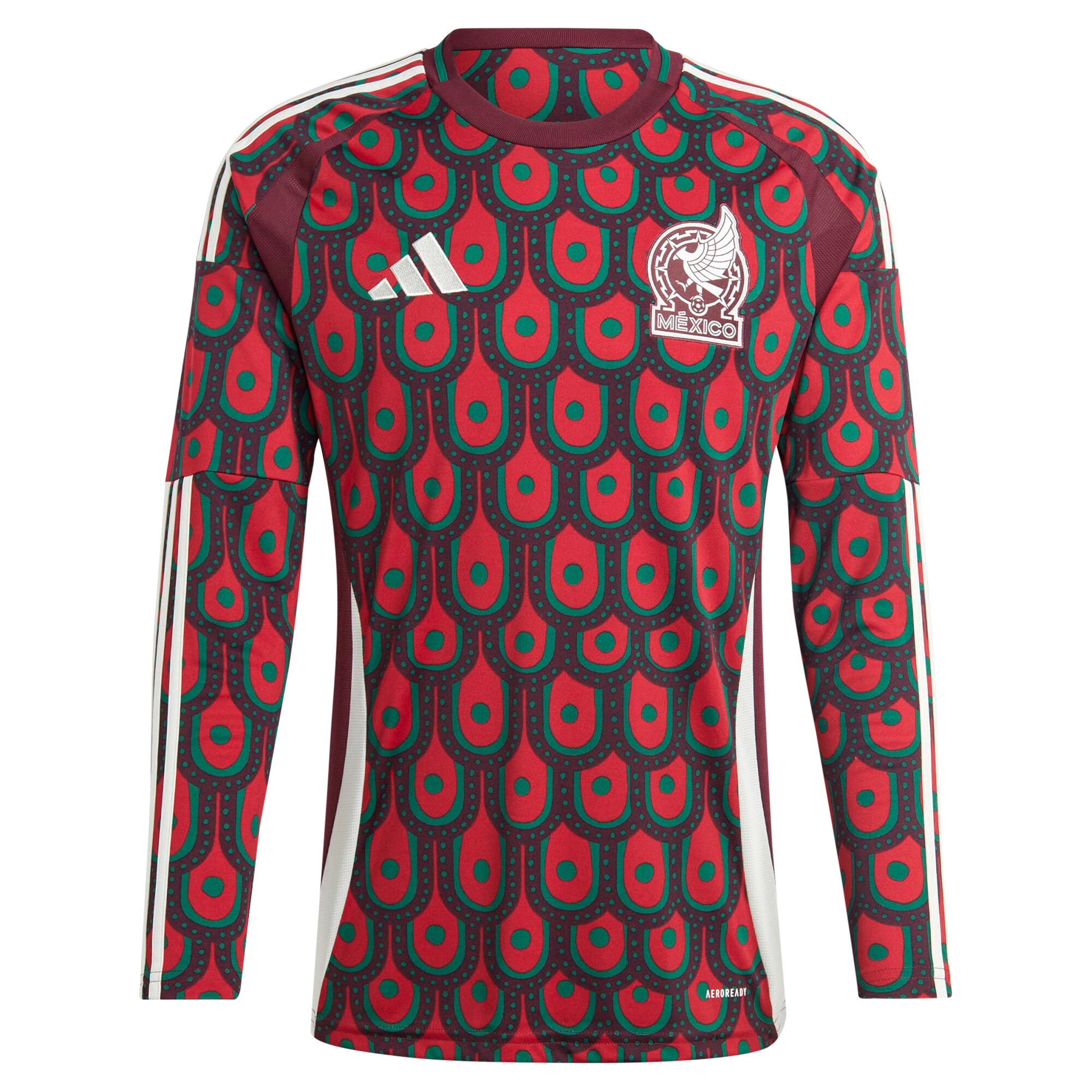mexico national team adidas 2024 home replica long sleeve jersey – burgundy Collection – England Football Jerseys and Shirts